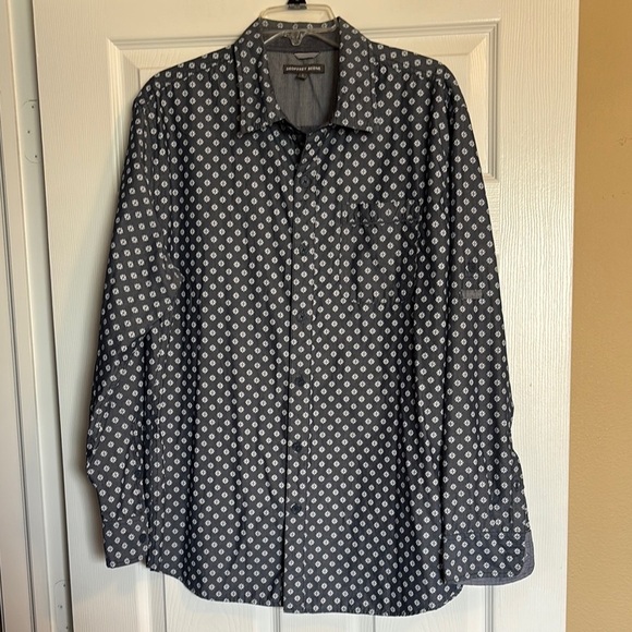 Geoffrey Beene men’s gray long sleeve button down shirt size large - Picture 1 of 9